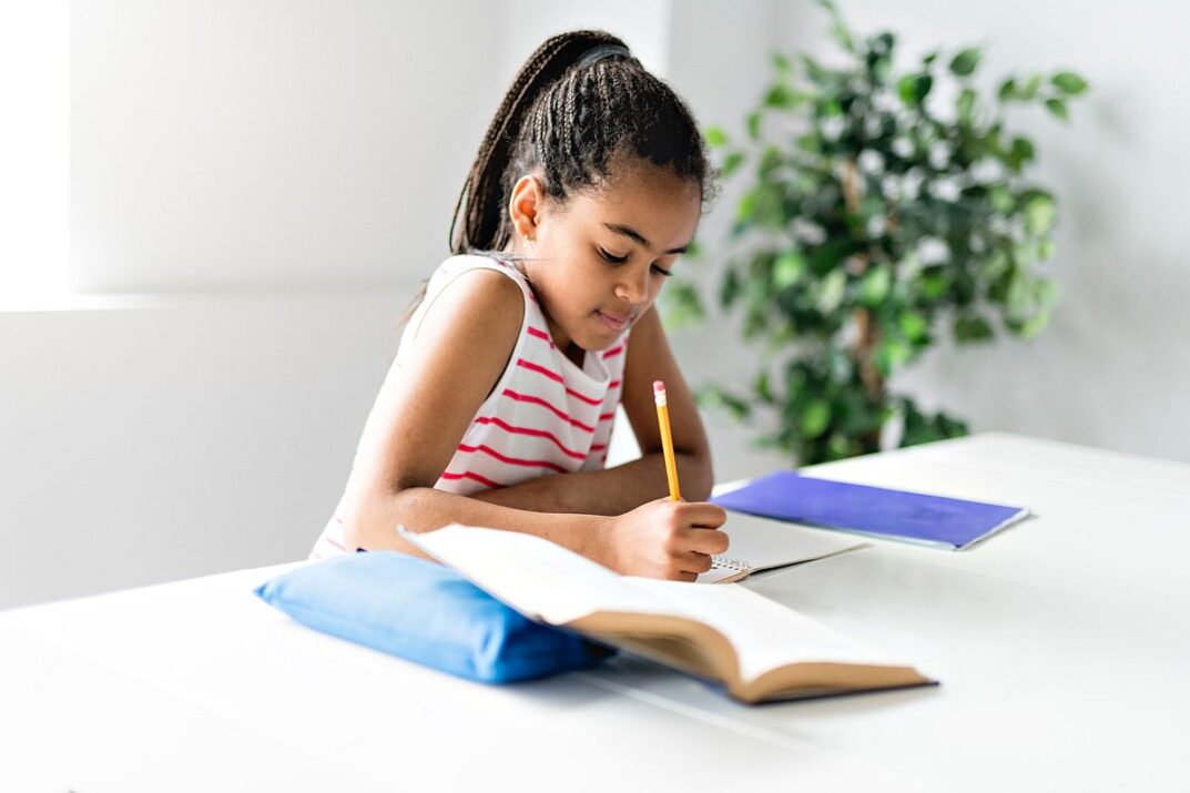 Child doing homework; occupational therapists concept